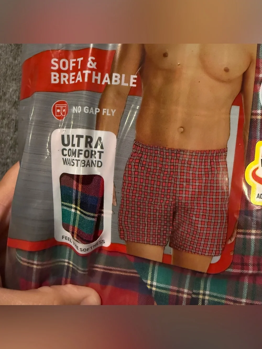 Hanes 5 Pack Tagless Boxers Mens M 32-34 Soft Comfort Plaid Red Green Colorful